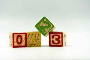 Colourful plastic toy blocks for young children