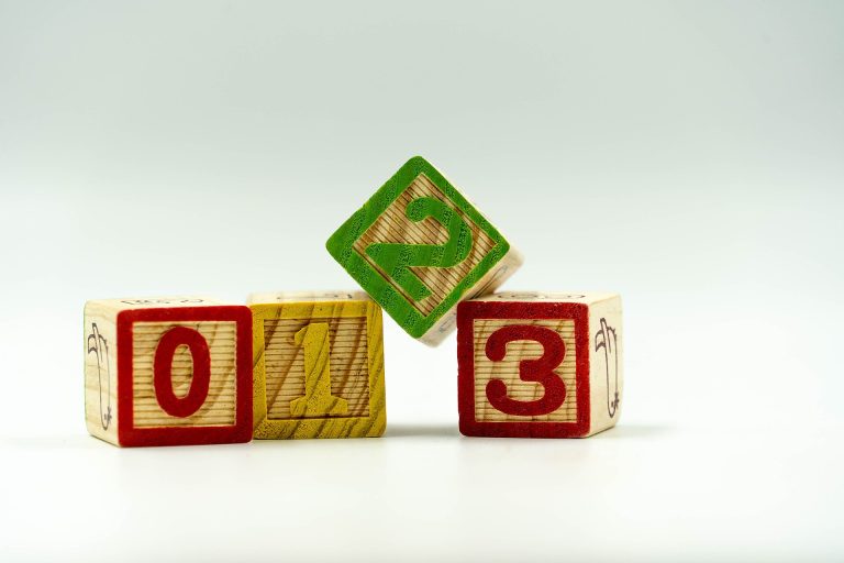 Colourful plastic toy blocks for young children