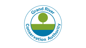 The Grand River Conservation Authority roundel logo: a tree above green land and blue water inside a circle, with the words Grand River Conservation Authority around it