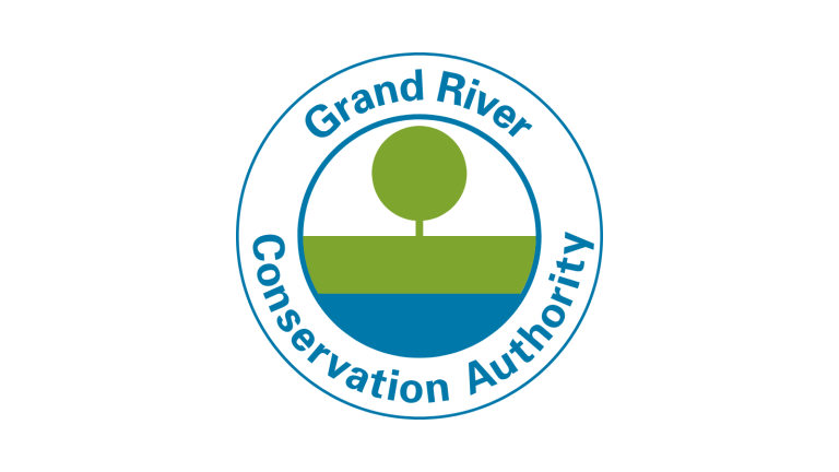 The Grand River Conservation Authority roundel logo: a tree above green land and blue water inside a circle, with the words Grand River Conservation Authority around it
