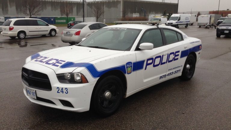 A Peel Regional Police cruiser parked on a street