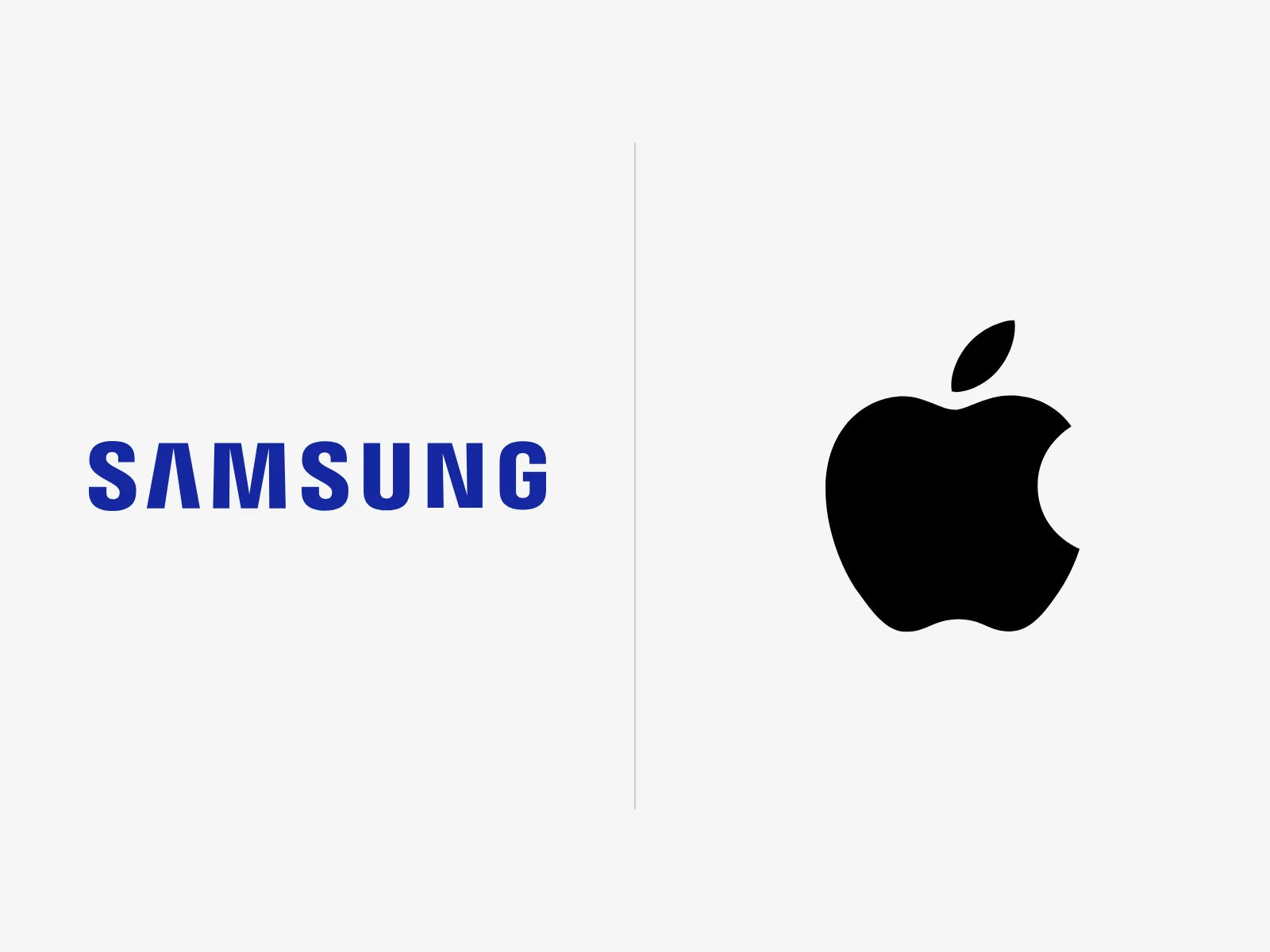 Samsung and Apple logos side by side