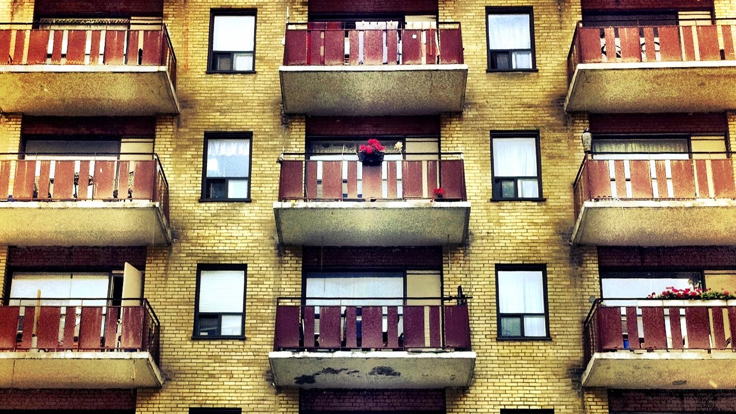 Balconies on a Toronto apartment building